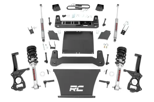 Rough Country - 26632_A | Rough Country 6 Inch Lift Kit For GMC Sierra 1500 2WD/4WD | 5.3L V8 or 6.2L V8 Engine, Factory Rear Mono-Leaf Springs, N3 Strut With N3 Rear Shocks