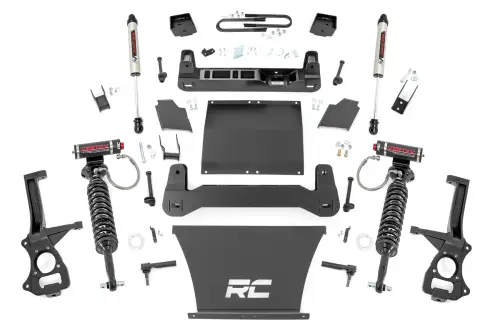 Rough Country - 26657_A | Rough Country 6 Inch Lift Kit For GMC Sierra 1500 2WD/4WD | 5.3L V8 or 6.2L V8 Engine, Factory Rear Mono-Leaf Springs, Vertex Coilovers With V2 Rear Shocks