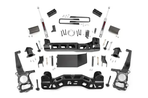Rough Country - 57430_A | Rough Country 4 Inch Lift Kit For Ford F-150 4WD & F-150 SVT Raptor | Strut Spacer With N3 Rear Shocks