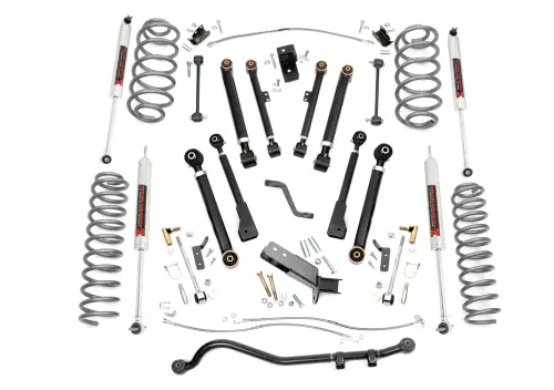 Rough Country - 66240 | Rough Country 6 Inch Lift Kit For Jeep Wrangler TJ 4WD | M1 Monotube Shocks
