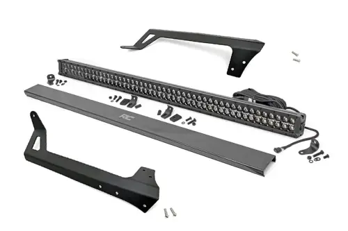 Rough Country - 70504BLDRLA | Rough Country LED Light Mounts For Jeep Wrangler JK | Black Series With Amber DRL