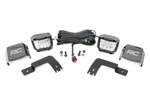 Rough Country - 93190 | Rough Country LED Light Kit For Polaris Xpedition ADV-5 | Under Bed Mount, 2 Inch Cube Lights, 3 Inch Osram Wide Angle Series