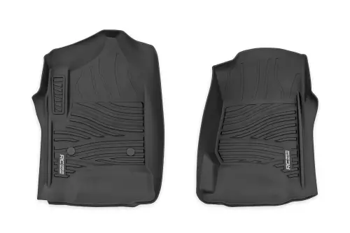 Rough Country - FF-2141 | Rough Country Flex-Fit Floor Mats For Chevrolet Silverado/GMC Sierra 1500/2500 HD/3500 HD | Front