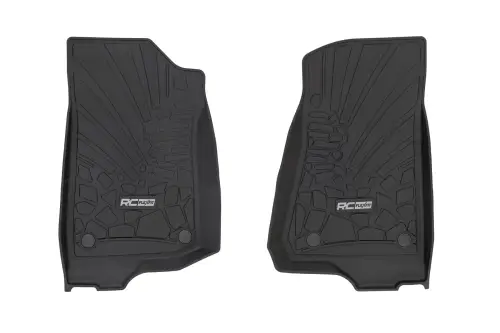 Rough Country - FF-6011_A | Rough Country Flex-Fit Floor Mats For Jeep Wrangler JL 4WD | 2 Door, Front