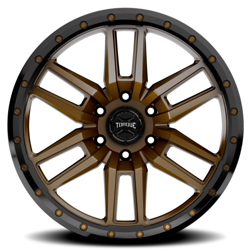 Rough Country - TW411C-18908407-12 | Rough Country Torque Pritchett Wheel | Bronze With Black Lip / 18x9 / 6x5.5 / -12mm