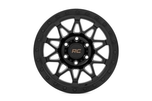 Rough Country - 78181218B | Rough Country 78 Series Wheel | Simulated Beadlock / Black / 18x9 / 5x5 / -12mm