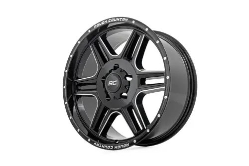 Rough Country - 92180018 | Rough Country 92 Series Wheel | Machined One-Piece / Gloss Black / 18x9 / 5x5 / +0mm