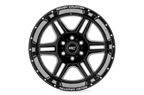 Rough Country - 92181812 | Rough Country 92 Series Wheel | Machined One-Piece / Gloss Black / 18x9 / 6x5.5 / +18mm
