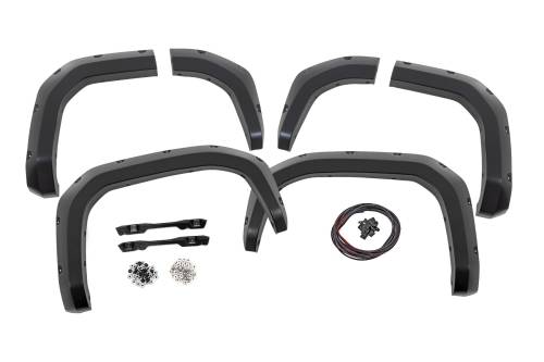 Rough Country - F-T12511-202 | Rough Country Pocket Fender Flares For Toyota 4Runner 2WD/4WD | Gloss Black