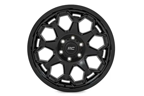 Rough Country - 80200917A | Rough Country 80 Series Wheel | One-Piece / Semi Gloss Black / 20x9 / 6x135 / 0mm