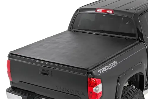 Rough Country - 41714551A | Rough Country Soft Tri-Fold Bed Cover For Tundra 2WD/4WD | 5'7" Bed