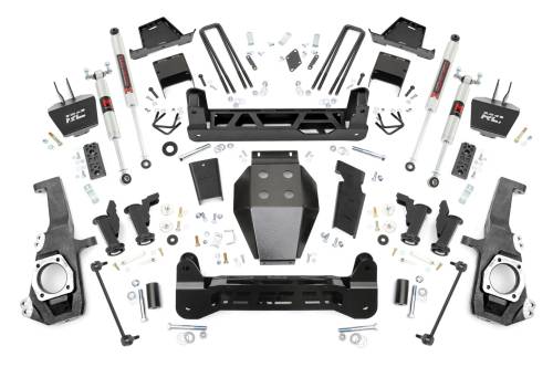 Rough Country - 111240 | Rough Country 7 Inch Lift Kit Chevrolet Silverado / GMC Sierra 2500 HD & 3500 HD 4WD | With Factory Rear Overload Springs, M1 Monotube Shocks
