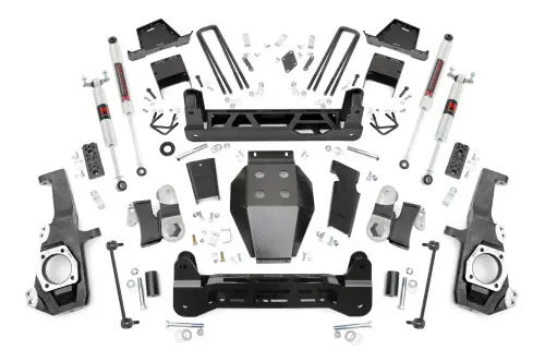 Rough Country - 111140 | Rough Country 7 Inch Lift Kit Chevrolet Silverado / GMC Sierra 2500 HD & 3500 HD 4WD | With Factory Rear Overload Springs, M1 Monotube Shocks