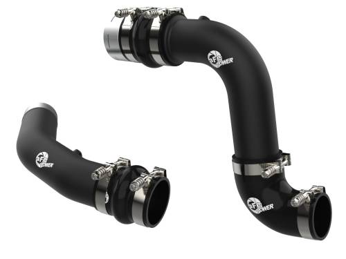 Afe - Advance Flow Engineering - 46-20734-B | AFE Power BladeRunner Aluminum Hot and Cold Charge Pipe Kit Black (2023-2025 F250, F350 Super Duty V8-6.7L td)