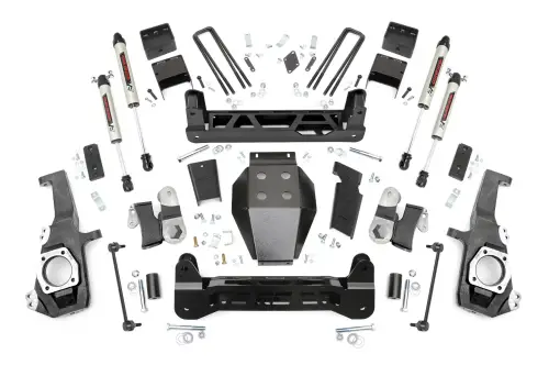 Rough Country - 110870 | Rough Country 5 Inch Lift Kit Chevrolet Silverado / GMC Sierra 2500 HD & 3500 HD 4WD | With Factory Rear Overload Springs, V2 Monotube Shocks