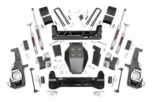 Rough Country - 110830 | Rough Country 5 Inch Lift Kit Chevrolet Silverado / GMC Sierra 2500 HD & 3500 HD 4WD | With Factory Rear Overload Springs, Premium N3 Shocks