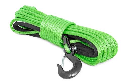 Rough Country - RS113 | Rough Country Synthetic Winch Rope | 3/8 Inch, 85 Feet, 16,000lbs Rating, Green