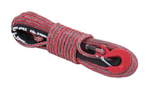 Rough Country - RS116 | Rough Country Synthetic Winch Rope | 3/8 Inch, 85 Feet, 16,000lbs Rating, Red / Grey
