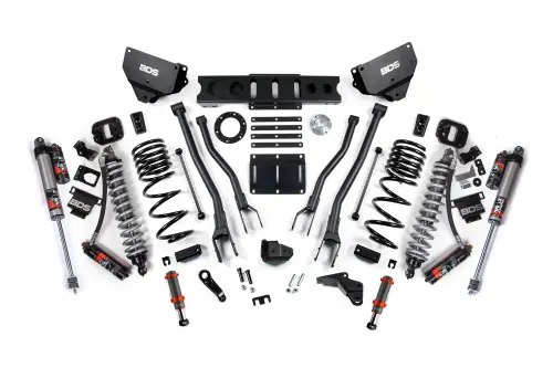 BDS Suspension - BDS1602PESB | BDS Suspension 4 Inch Lift Kit With 4 Link For Dodge Ram 2500 4WD | Diesel, Fox 2.5 Coil-Over Conversion Performance Elite, Fox 2.0 Hydro Bump Stop