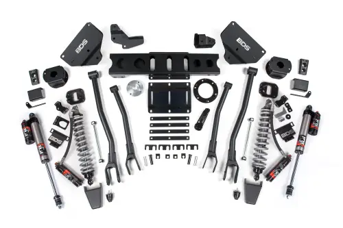 BDS Suspension - BDS1604PES | BDS Suspension 6 Inch Lift Kit With 4 Link For Dodge Ram 2500 4WD | Diesel, Fox 2.5 Coil-Over Conversion Performance Elite, Rubber Bump Stop