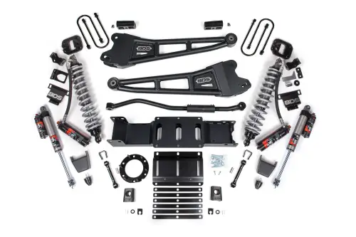 BDS Suspension - BDS1655PES | BDS Suspension 3 Inch Lift Kit With Radius Arm For Dodge Ram 3500 Truck 4WD | Diesel, Fox 2.5 Coil-Over Conversion Performance Elite, Rear Lift 2 Inch Block Kit Without Overload, Front Rubber Bump Stop, 6 Bolt Index Ring