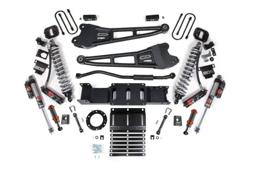 BDS Suspension - BDS1655PESB | BDS Suspension 3 Inch Lift Kit With Radius Arm For Dodge Ram 3500 Truck 4WD | Diesel, Fox 2.5 Coil-Over Conversion Performance Elite, Rear Lift 2 Inch Block Kit Without Overload, Front Fox 2.0 Hydro Bump Stop, 6 Bolt Index Ring