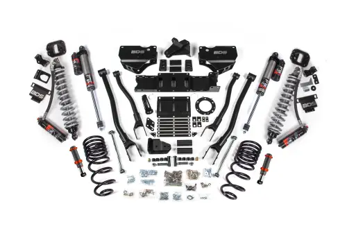BDS Suspension - BDS1674PESB | BDS Suspension 4 Inch Lift Kit With 4 Link For Dodge Ram 2500 4WD | Diesel, Fox 2.5 Coil-Over Conversion Performance Elite, Front Fox 2.0 Hydro Bump Stop