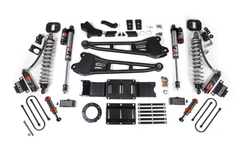 BDS Suspension - BDS1682PESB | BDS Suspension 6 Inch Lift Kit With Radius Arm For Ram 3500 4WD | Diesel, Fox 2.5 Coil-Over Conversion Performance Elite, Rear Lift 5 Inch Block Kit Without Overload, Front Fox 2.0 Hydro Bump Stop, 6 Bolt Indexing Ring