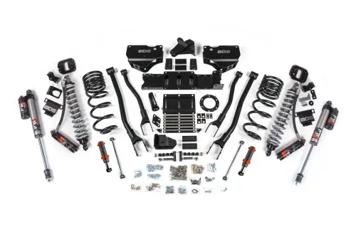 BDS Suspension - BDS1688PESB | BDS Suspension 6 Inch Lift Kit With 4-Link For Dodge Ram 2500 4WD | Diesel, Fox 2.5 Coil-Over Conversion Performance Elite, Front Fox 2.0 Hydro Bump Stop
