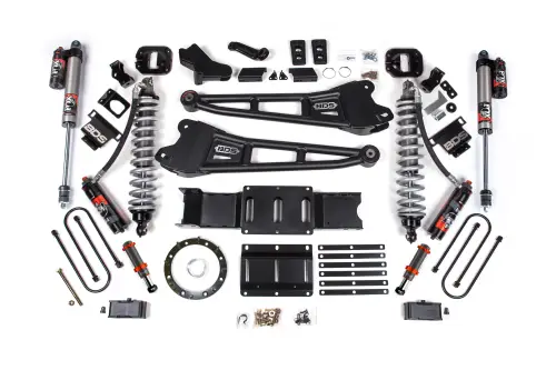 BDS Suspension - BDS1706PESB | BDS Suspension 4 Inch Lift Kit With Radius Arm For Ram 3500 4WD | Diesel, Fox 2.5 Coil-Over Conversion Performance Elite, Rear Lift 2 Inch Block Kit Without Overload, Front Fox 2.0 Hydro Bump Stop, 8 Bolt Indexing Ring