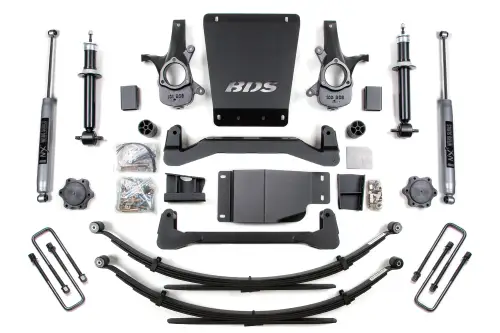 BDS Suspension - BDS177H | BDS Suspension 6 Inch Lift Kit For Chevrolet Silverado 1500 / GMC Sierra 1500 4WD | Rear Lift Leaf Springs, NX2 Nitro Series Shocks