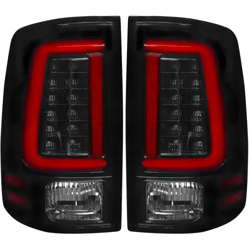 Recon Truck Accessories - 264336BK | Recon (Replaces OEM LED ONLY) Tail Lights LED in Smoked (2009-2023 Ram 1500 Classic | 2014-2018 Ram 2500, 3500)