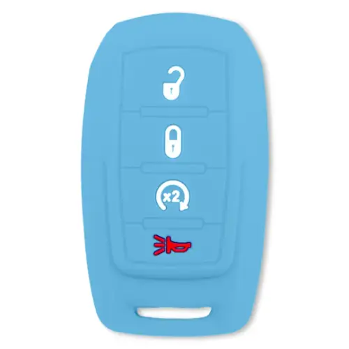 Recon Truck Accessories - 264002DG2BB | Recon Baby Blue Pantone 2095 C Silicone Key Fob Cover (Dodge 2019-2025 RAM )