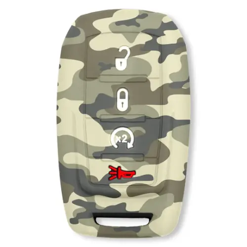 Recon Truck Accessories - 264002DG2GC | Recon Green Camo Silicone Key Fob Cover (Dodge 2019-2025 RAM )