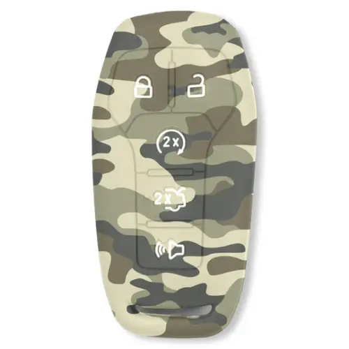 Recon Truck Accessories - 264002FD1GC | Recon Green Camo Silicone Key Fob Cover (2014-2017 F150, F250, F350)