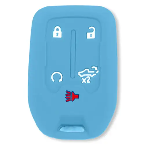 Recon Truck Accessories - 264002GM1BB | Recon Baby Blue Pantone 2095 C Silicone Key Fob Cover (2019-2021 Silverado, Sierra 1500, 2500 HD, 3500 HD)