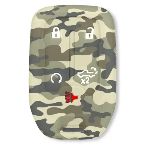 Recon Truck Accessories - 264002GM1GC | Recon Green Camo Silicone Key Fob Cover (2019-2021 Silverado, Sierra 1500, 2500 HD, 3500 HD)