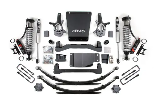 BDS Suspension - BDS177PSS | BDS Suspension 6 Inch Lift Kit For Chevrolet Silverado 1500 / GMC Sierra 1500 4WD | Fox 2.5 Performance Elite Coil-Over, Rear Lift Leaf Springs, Rear Fox 2.0 Performance Series Shocks