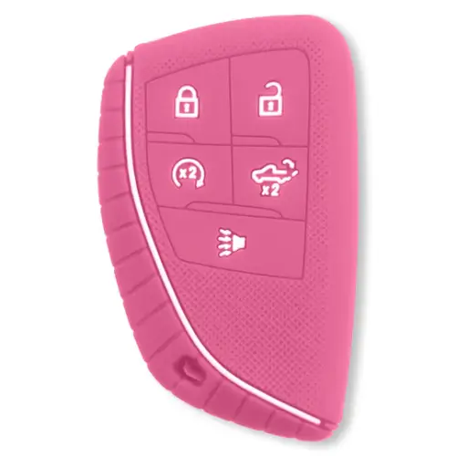 Recon Truck Accessories - 264002GM2PK | Recon Pink Pantone 6051 C Silicone Key Fob Cover (2022-2025 Silverado, Sierra 1500, 2500 HD, 3500 HD)