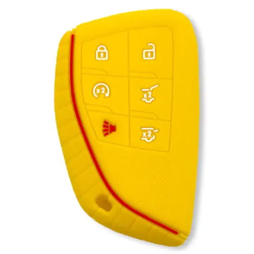 Recon Truck Accessories - 264002GM3YL | Recon Yellow Silicone Key Fob Cover (2021-2025 Suburban, Tahoe, Yukon)