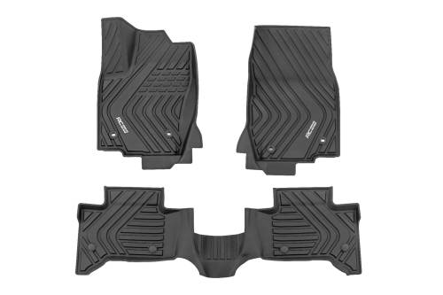 Rough Country - FF-71618 | Rough Country Flex Fit Floor Mats For Toyota Landcruiser | Front & Rear