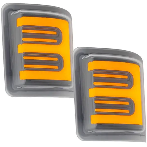 Recon Truck Accessories - 264140CLS | RECON Side Mirror Lenses (2-Piece Set) Ultra High Power Amber Running Lights & Scanning Amber Turn Signals Clear Lens (2008-2016 F250, F350 Super Duty)