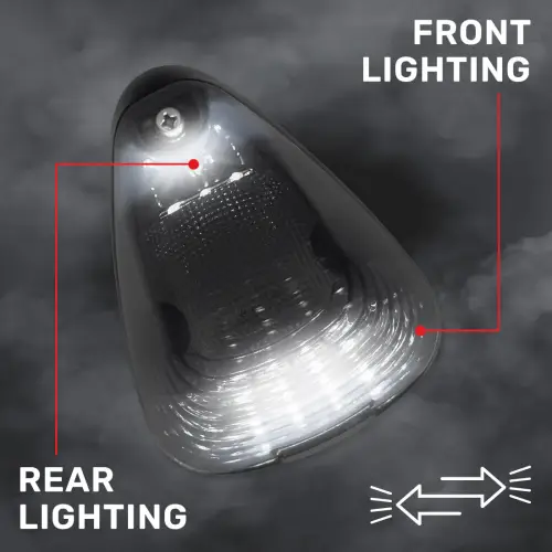Recon Truck Accessories - 264143BKHPWHX | Recon 1-Piece Smoked Cab Roof Light Kit 2-Way Front & Rear Facing Ultra High-Power White LEDs Smoked Lens (1999-2016 F250, F350 Super Duty For Models That DID NOT Come With Factory Cab Lights)