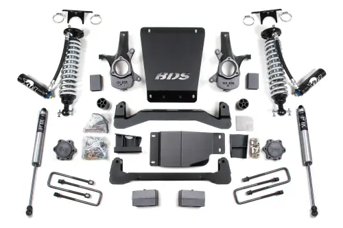 BDS Suspension - BDS184FDSC | BDS Suspension 4 Inch Lift Kit For Chevrolet Silverado Or GMC Sierra 1500 4WD | Fox 2.0 IFP Shock Performance Series Shocks, Rear 5 Inch Block Kit, Fox 2.5 Coil-Over Shocks With DSC Adjuster