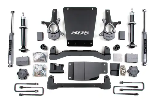 BDS Suspension - BDS184H | BDS Suspension 4 Inch Lift Kit For Chevrolet Silverado Or GMC Sierra 1500 4WD | Rear 5 Inch Block Kit, NX2 Nitro Series Shocks
