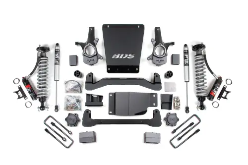 BDS Suspension - BDS184PSS | BDS Suspension 4 Inch Lift Kit For Chevrolet Silverado Or GMC Sierra 1500 4WD | Fox 2.5 Performance Elite Coil-Over Shocks With DSC Reservoir Adjuster, Rear Block Kit, Fox 2.0 Performance Series Shocks