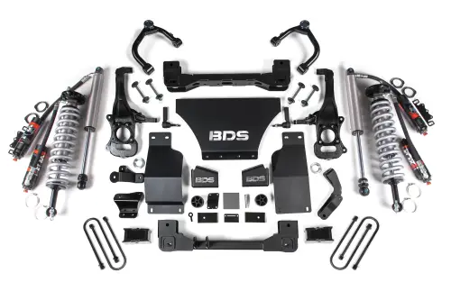 BDS Suspension - BDS1851PES | BDS Suspension 4 Inch Lift Kit For Chevrolet Silverado Or GMC Sierra 1500 4WD | Gas, Fox 2.5 Performance Elite Coil-Over With DSC Reservoir Adjuster Series Shocks, Rear Fox 2.5 Performance Elite With DSC Reservoir Adjuster Series Shocks