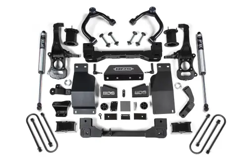 BDS Suspension - BDS1853FS | BDS Suspension 4 Inch Lift Kit For Chevrolet Silverado Or GMC Sierra 1500 4WD | Rear Fox 2.0 Performance Series Shocks, Front Strut Spacer