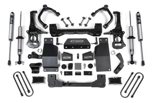 BDS Suspension - BDS1853FSR | BDS Suspension 4 Inch Lift Kit For Chevrolet Silverado Or GMC Sierra 1500 4WD | Rear Fox 2.0 Performance Series Shocks, Front Fox 2.0 Snap Ring Performance Series Shocks