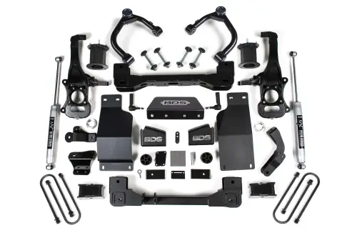 BDS Suspension - BDS1853H | BDS Suspension 4 Inch Lift Kit For Chevrolet Silverado Or GMC Sierra 1500 4WD | Rear NX2 Nitro Series Shocks, Front Strut Spacer